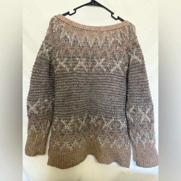 Free People Love Bug‎ Fair Isle Nordic Wool Mohair Alpaca Sweater Size Large - Picture 9 of 9